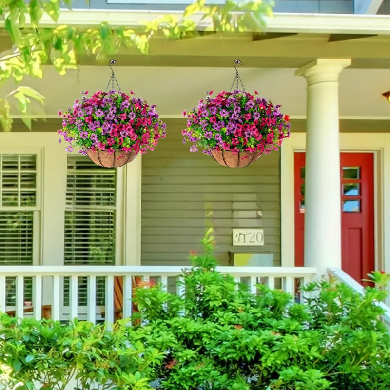 Artificial Hanging Flowers in Basket for Home & Garden