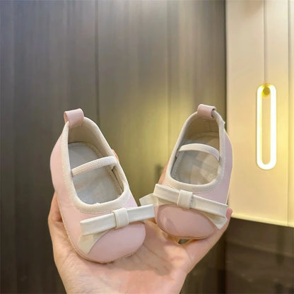 Chaussures antidérapantes pour nouveau-né fille avec nœud princesse pour fête de mariage