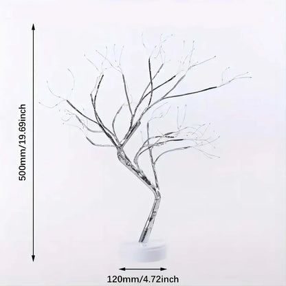 Guirlande lumineuse LED blanche chaude pour arbre - Lampes à guirlandes étoilées en cuivre alimentées par USB/batterie