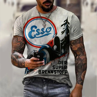 Retro Motorcycle Racing 3D Print Tee