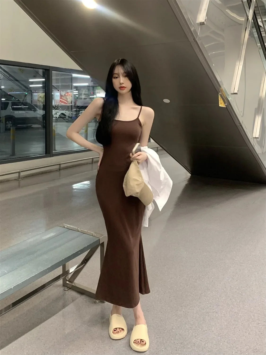 Robes maxi moulantes à manches courtes pour femmes