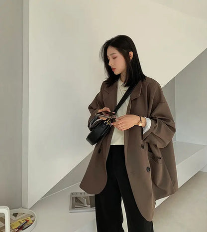 Chic Oversize Black Blazer for Spring & Autumn