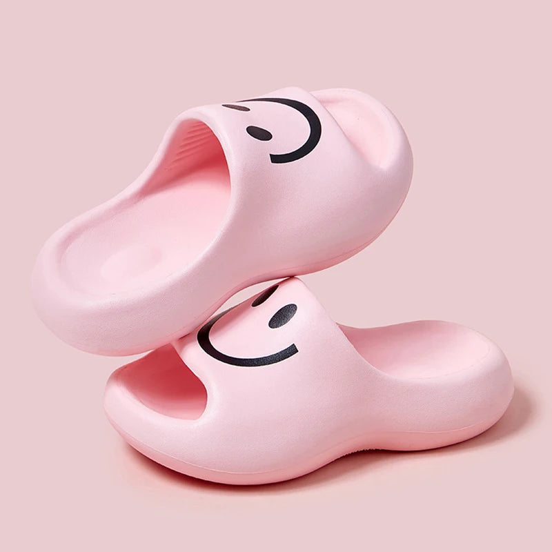 Cartoon Smile Platform Pillow Slides for Women