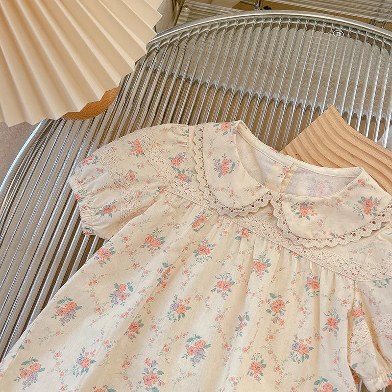 Ensemble de vêtements pour bébé fille – Robe d'été à manches courtes pour enfants