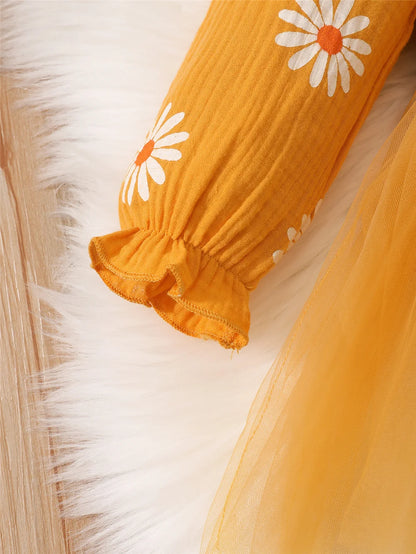 Baby Girl Floral Romper Dress & Headband Set