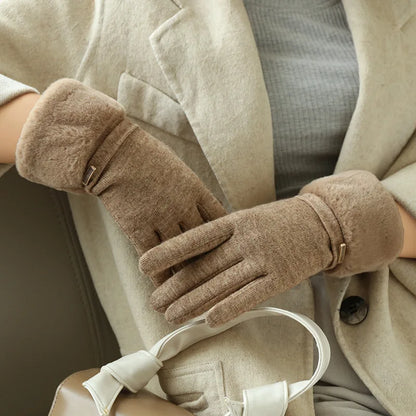 Gants d'hiver pour écran tactile pour femmes - Doublés de velours