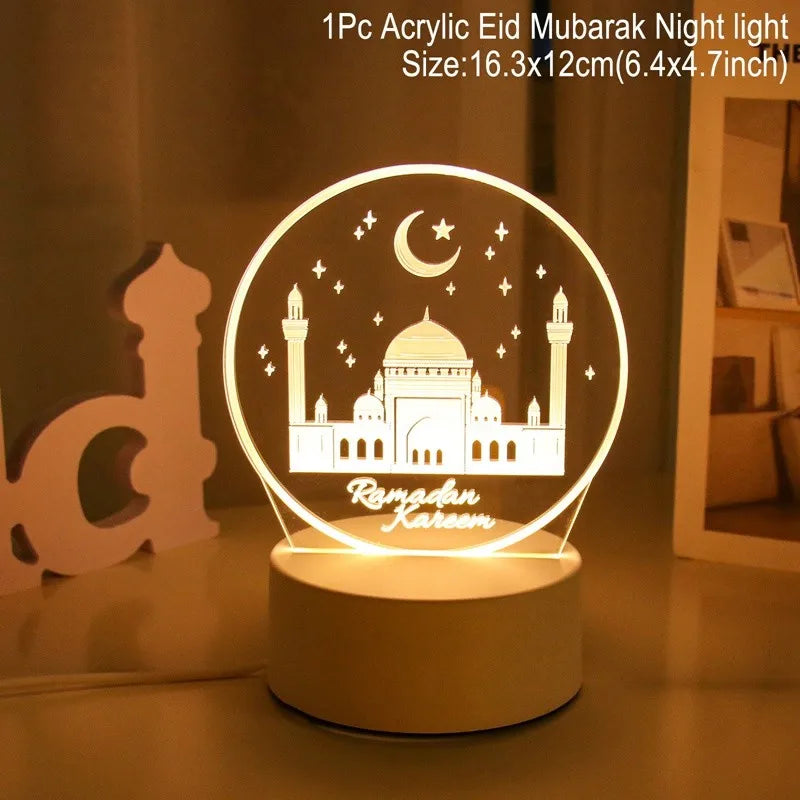 Ornement de veilleuse LED EID Mubarak