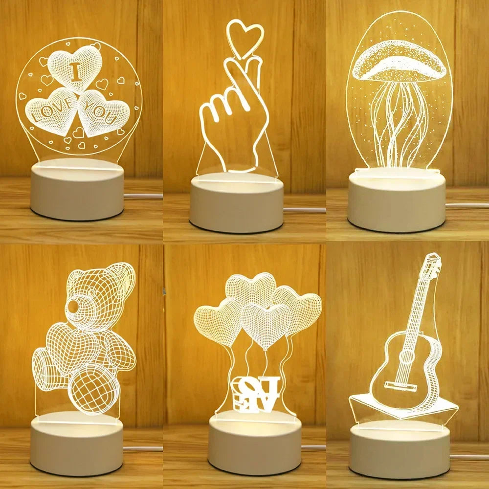 Romantic 3D Acrylic LED Love Lamp