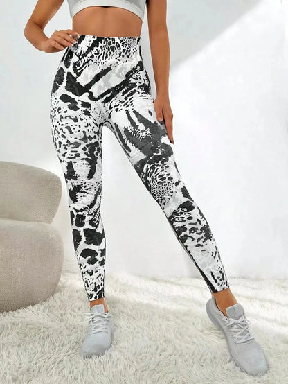 Leggings de sport fluorescents push-up pour femmes