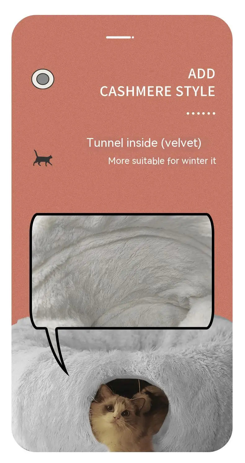 Tunnel de nid chaud pliable pour animaux de compagnie