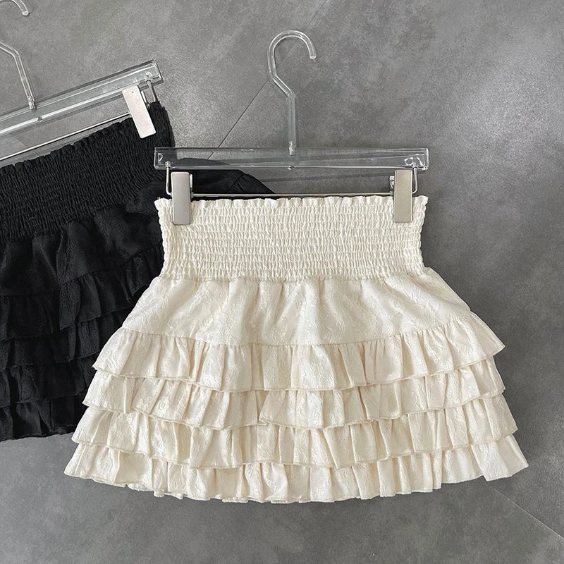 Y2K Ruffles High Waist Mini Skirt