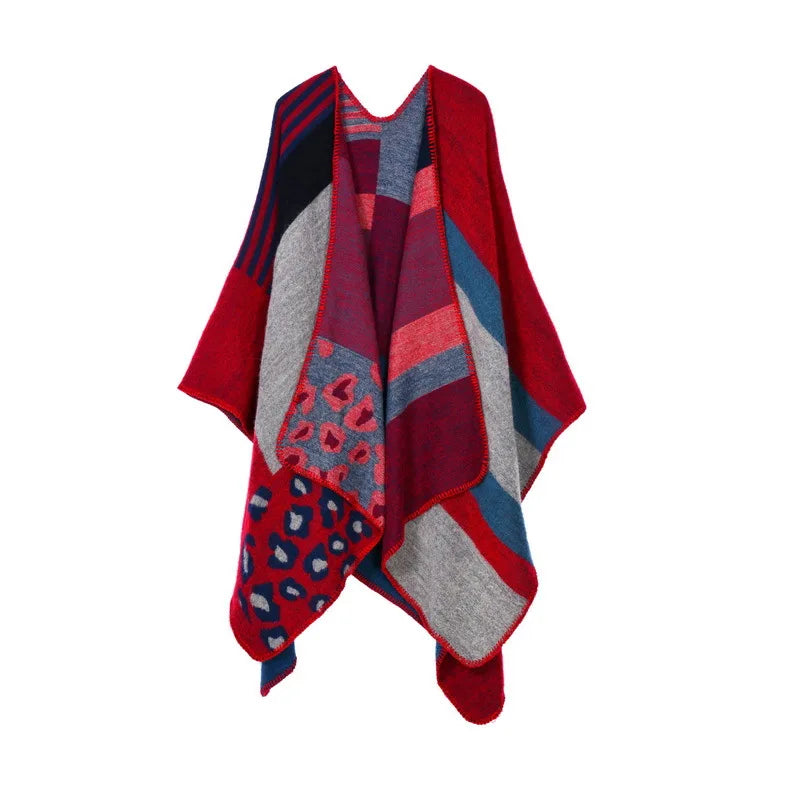 Lattice Travel Shawl- Cozy Imitation Cashmere Poncho