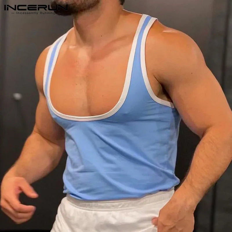 INCERUN Tanktops in Kontrastfarben für Herren