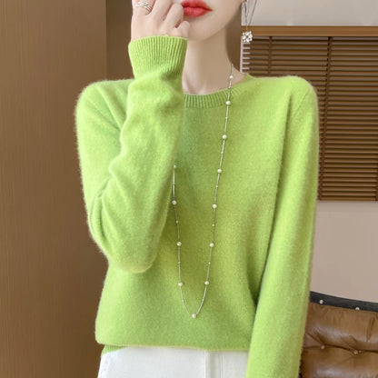 Women's Winter Warm Crew Neck Wool Sweater