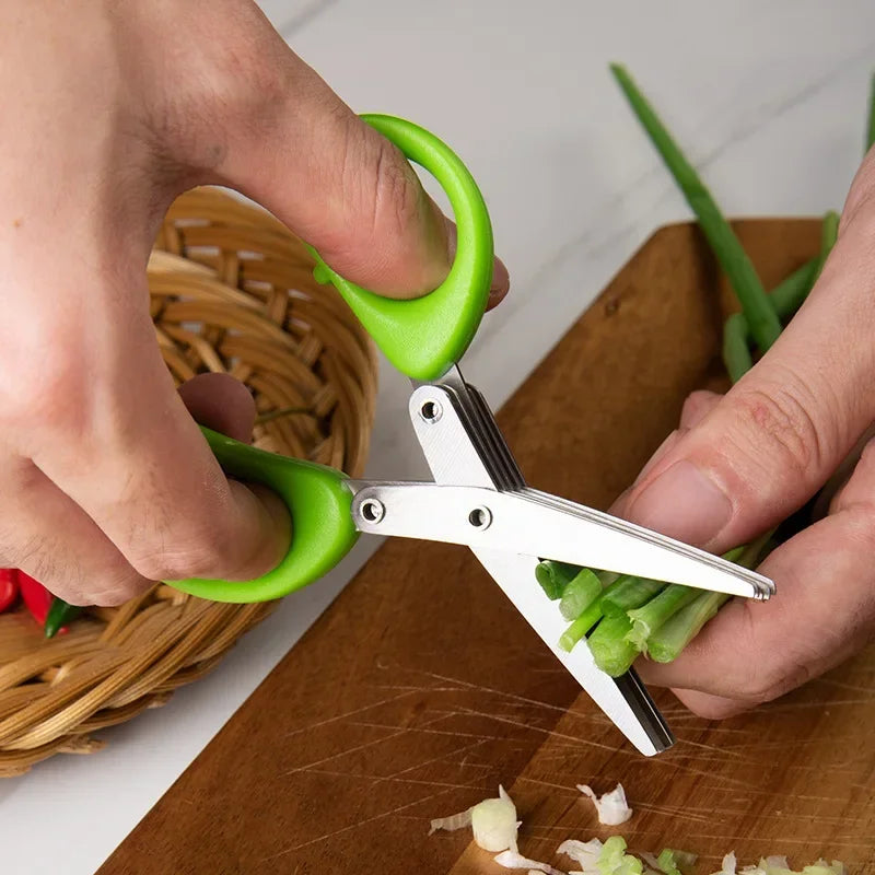 Multi-functional Stainless Steel 3/5 Layer Kitchen Scissors Pepper Cooking Tool