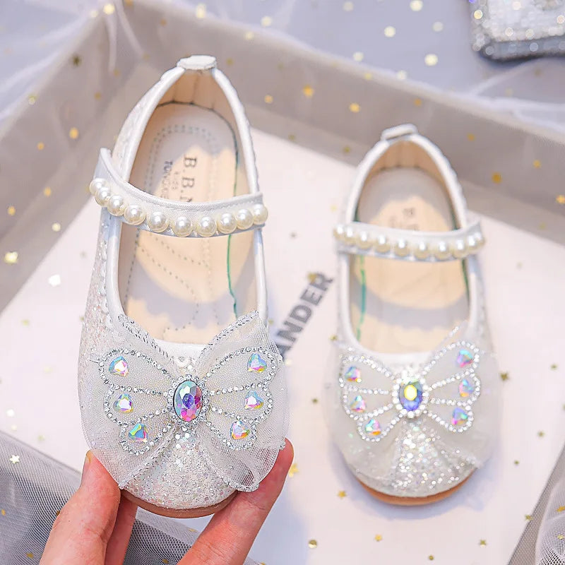 Chaussures de princesse en cristal pour filles pour fêtes et mariages