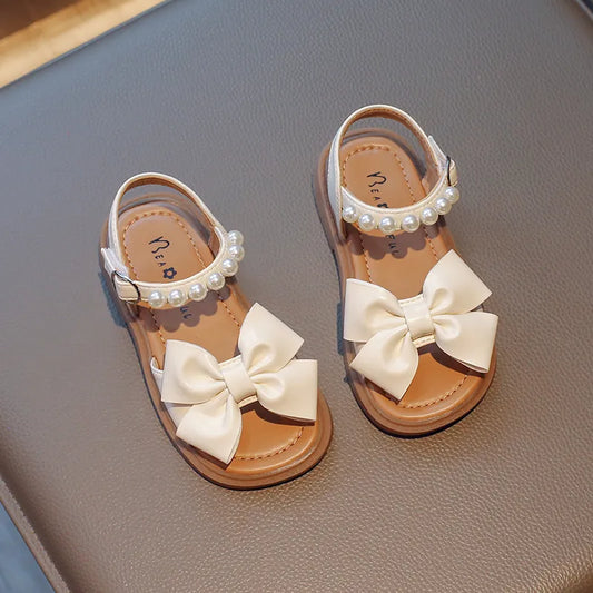 Pearl Bow Girl's Sandals