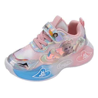 Girls Disney Frozen Autumn Winter Breathable Leather Sports Sneakers