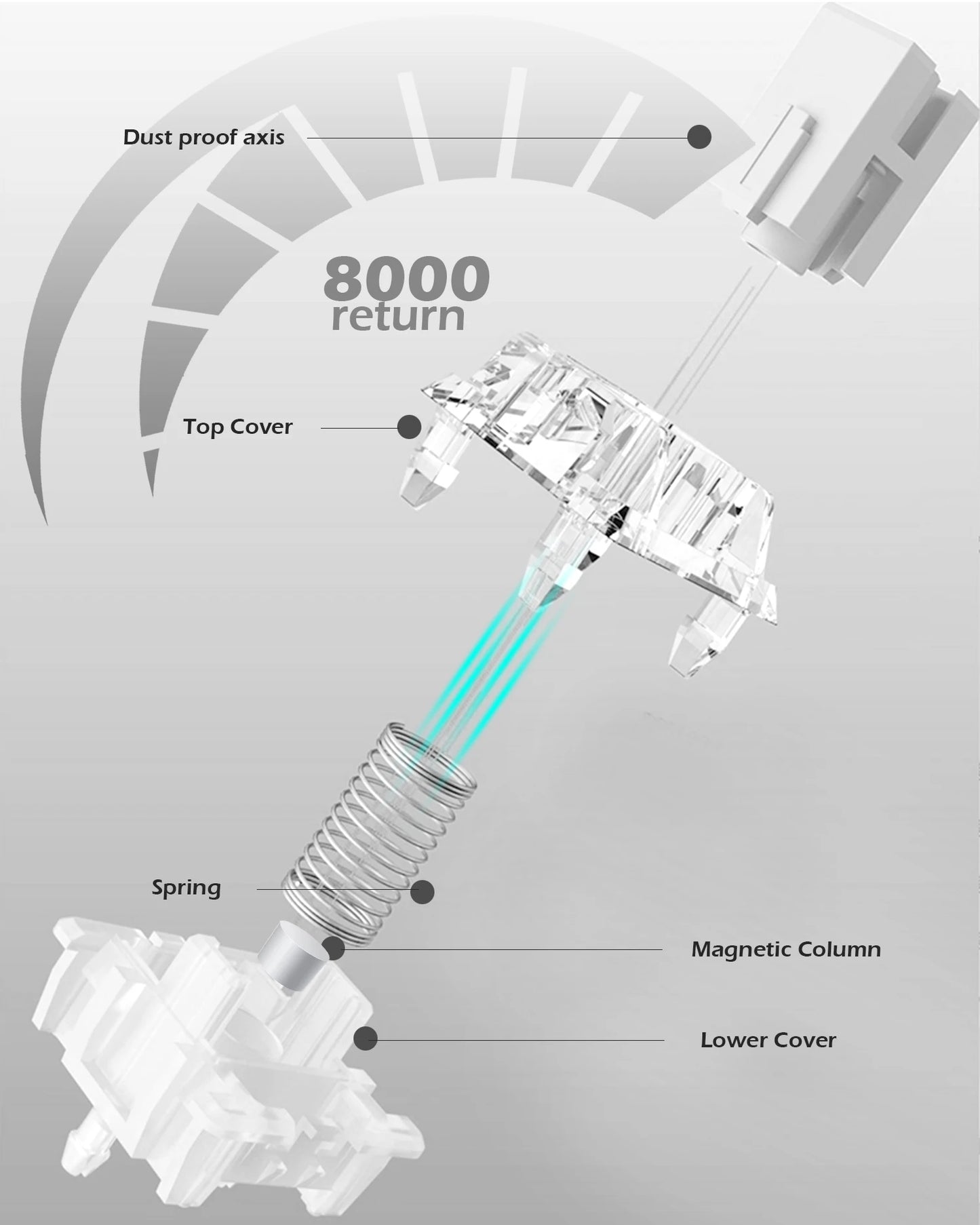 Raven68 Esports Magnetic Switch 8K Axis Keyboard - Wired Single Mode PBT Transparent Keycap