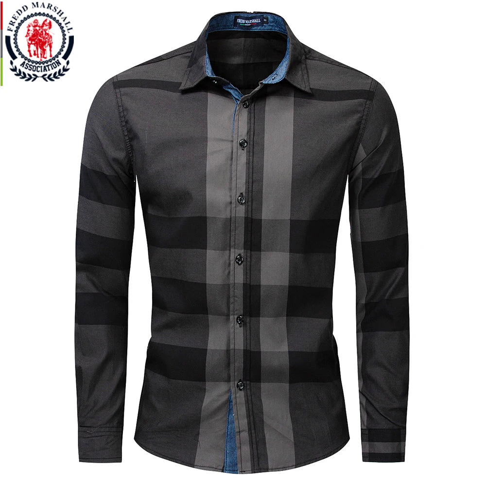 Long Sleeve Casual Men Slim Fit Shirts