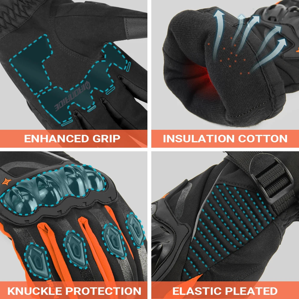 Full-Finger Winter Motorcycle Gloves for Men – Warm & Durable