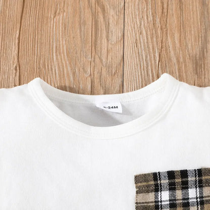 Baby Boy Cotton Tee and Plaid Shorts Set