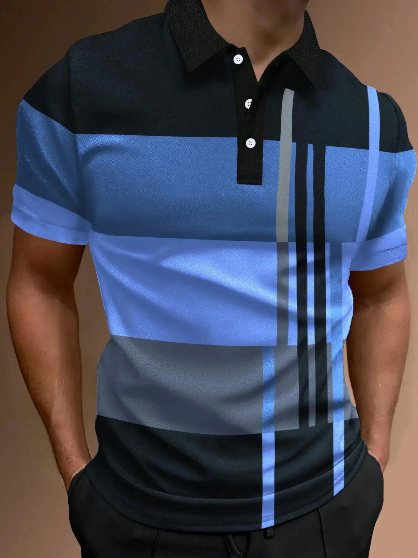 Neues Golf-Poloshirt mit Streifen für Herren – lässig und modisch