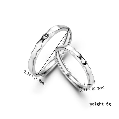 2Pcs Simple and Elegant Moissanite Platinum Wedding Rings