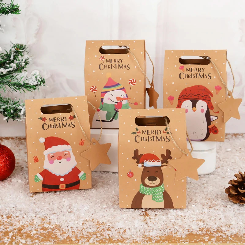 6 Stück Frohe Weihnachten Süßigkeiten-Geschenkboxen für festliche Dekoration