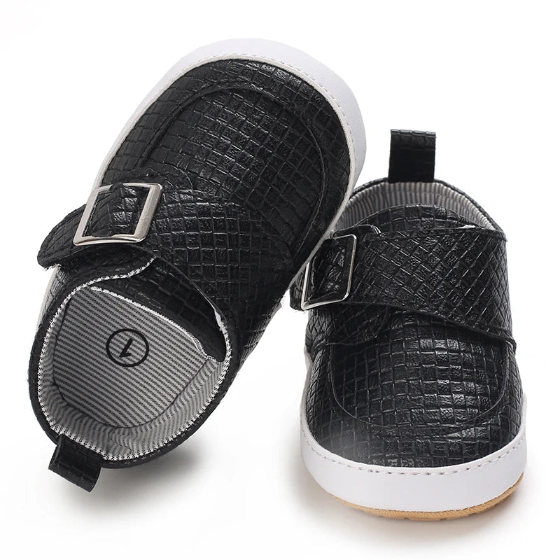 Chaussures bébé en cuir PU et semelle en caoutchouc