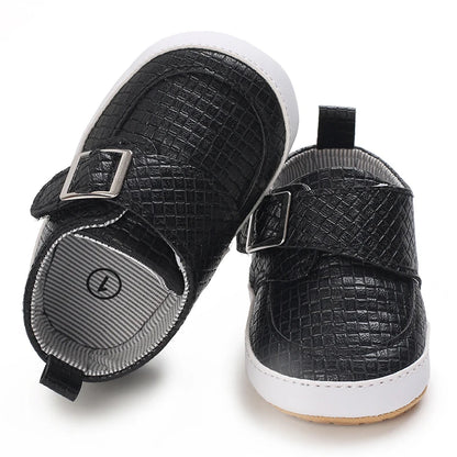 Chaussures bébé en cuir PU et semelle en caoutchouc
