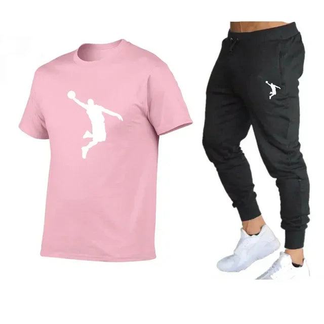 Luxuriöser Designer-Trainingsanzug für Herren: T-Shirt- und Hosen-Set