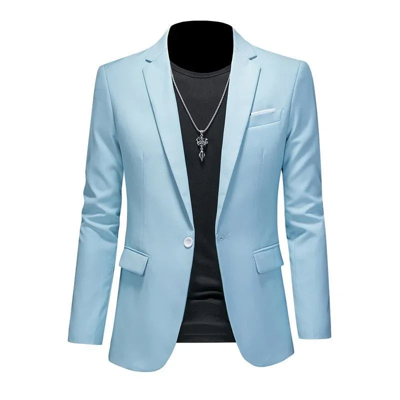 Men's Regular Length Single Button knit Blazers