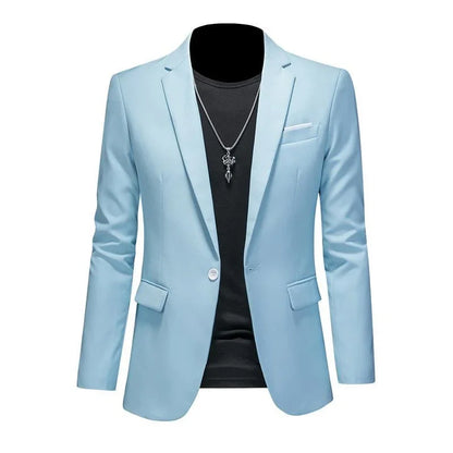 Men's Regular Length Single Button knit Blazers