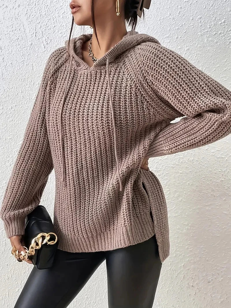Raglan Sleeve Hooded Sweater Women