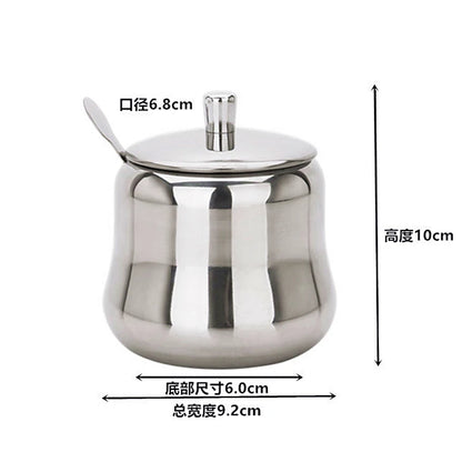 Stainless Steel Seasoning Jar & Lid Spoon