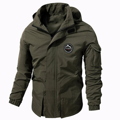 Veste d'extérieur imperméable à capuche pour homme