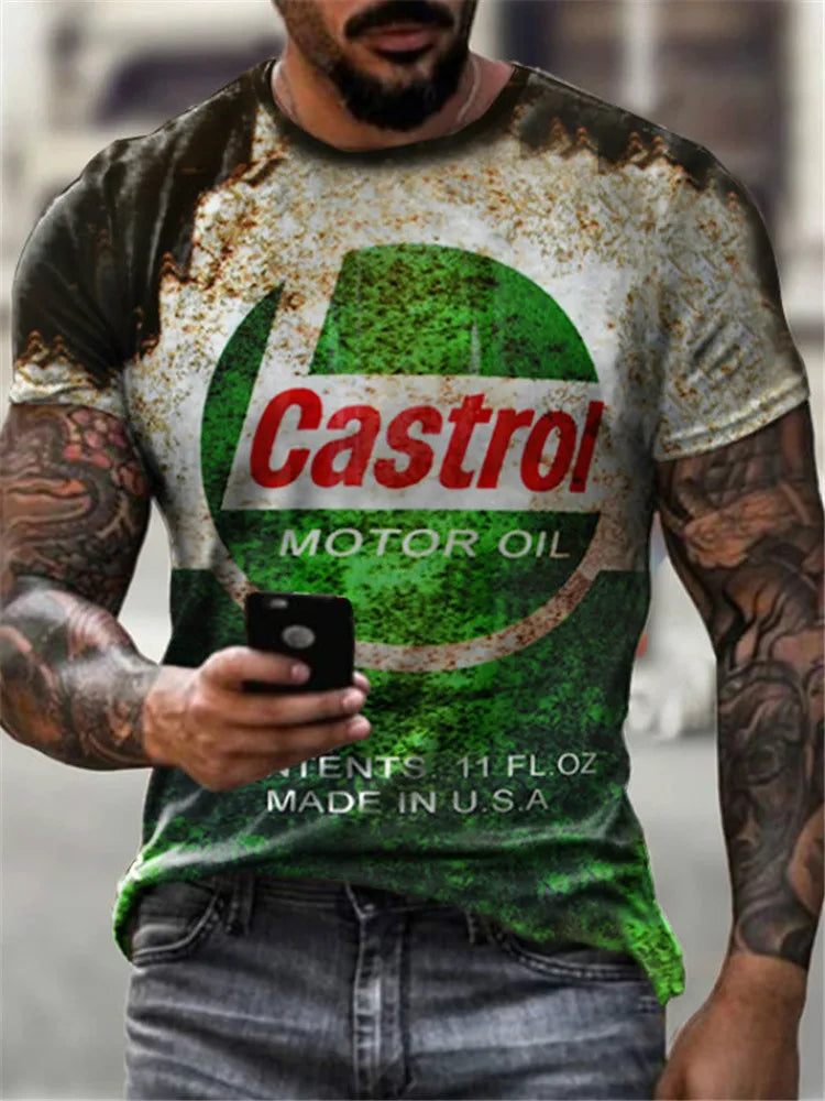 Retro Motorcycle Racing 3D Print Tee