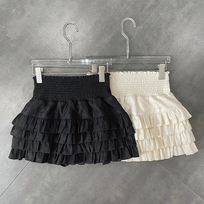 Y2K Ruffles High Waist Mini Skirt