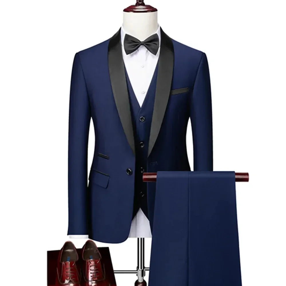 Elegant Men's 3-Piece Lapel Suit Set