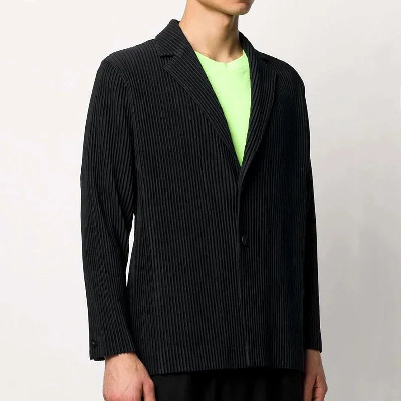 Miyake Pleated Black Blazer for Men