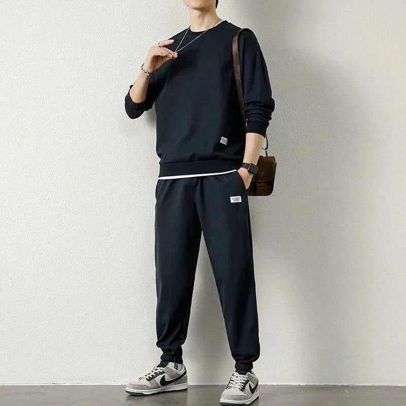 Men's Spring Long Sleeve Round Neck Tracksuit