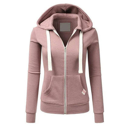 Sweat à capuche zippé printemps-automne pour femme