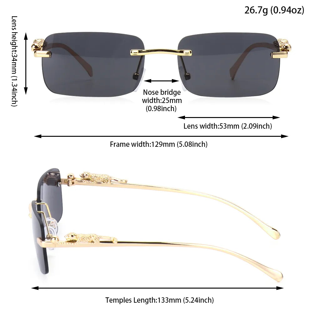 Randlose, rechteckige Unisex-Sonnenbrille