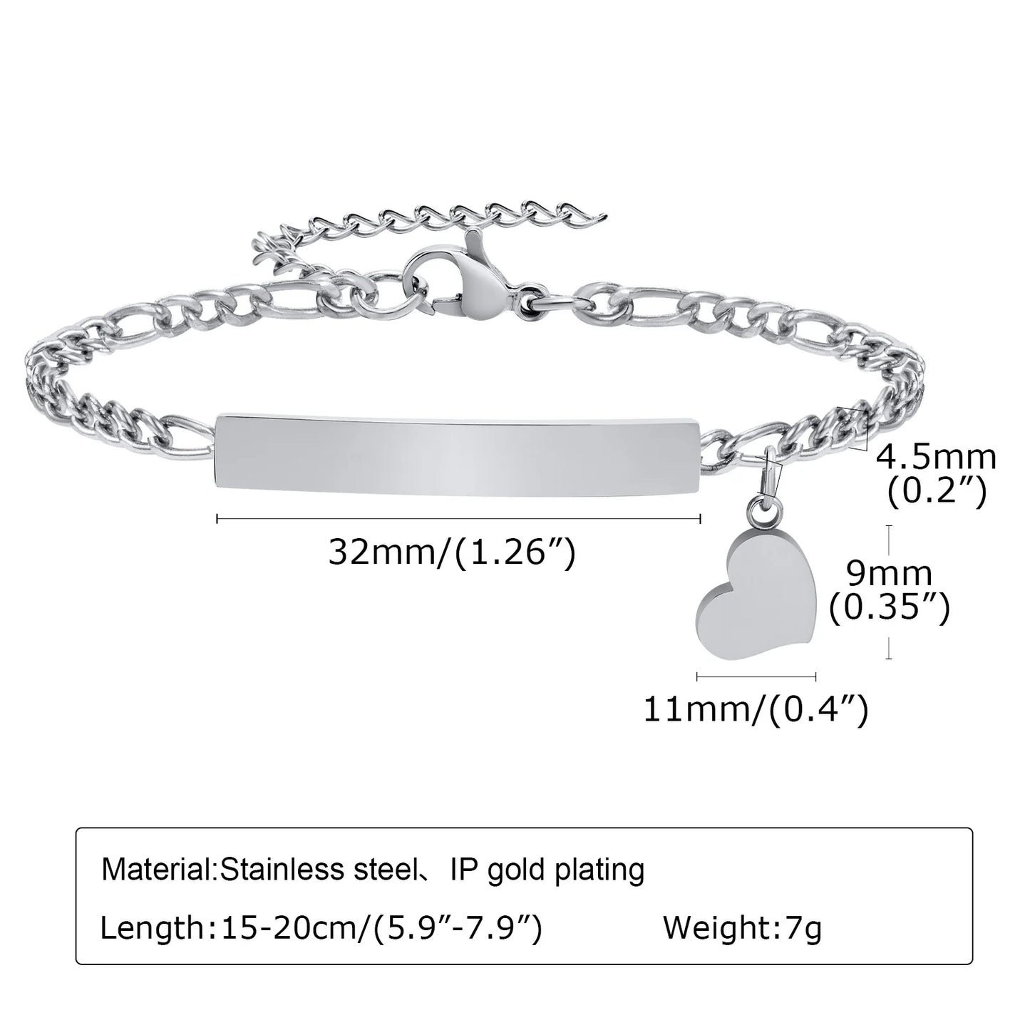 Individuelles Paar-Armband-Set aus Edelstahl