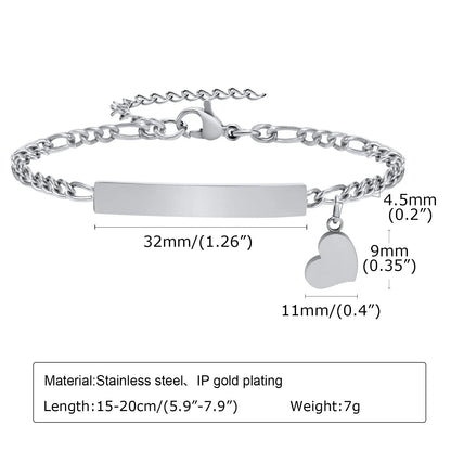 Individuelles Paar-Armband-Set aus Edelstahl