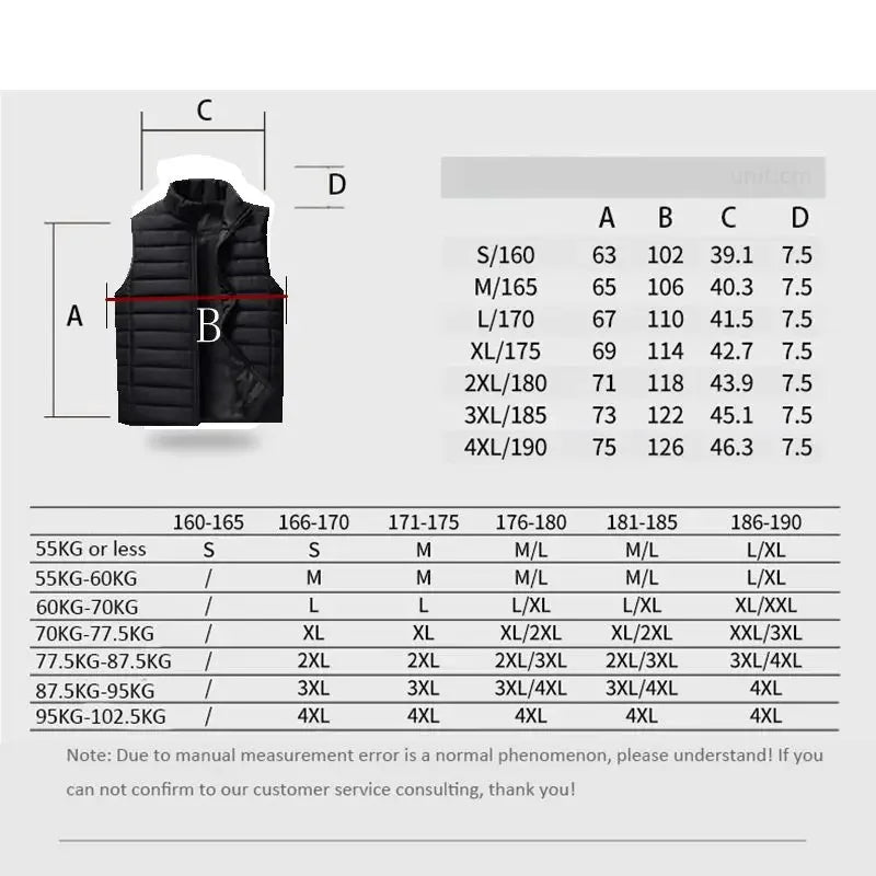 Men's 5XL Cotton-Padded Sleeveless Vest