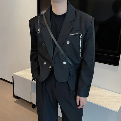 IEFB Elgance Blazer im koreanischen Stil mit Reißverschluss für Herren