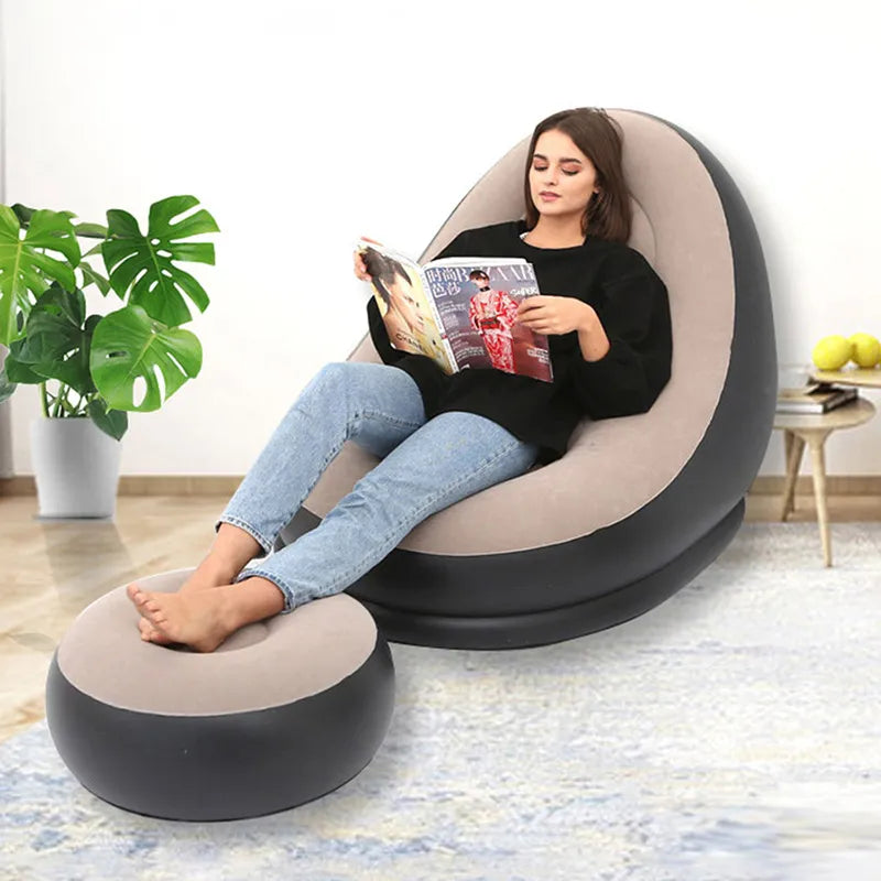 Foldable Inflatable Lazy Sofa Portable Comfort for Living Spaces