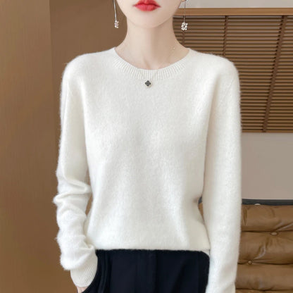 Women's Winter Warm Crew Neck Wool Sweater